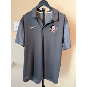 Florida State Seminoles Nike Dri-FIT Polo Men's L Gray FSU NCAA Golf Shirt